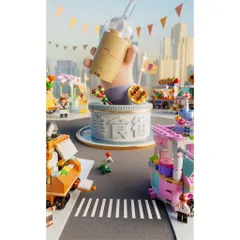 Bộ Đồ Chơi Lắp Ráp Mô Hình Xe Đẩy Thức Ăn 3D Đường Phố Nhật Bản, Đồ Chơi Mô Hình Xe Bán Thức Ăn