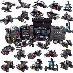 Bộ Đồ Chơi Cảnh Sát Lắp Ghép Ô Tô Biến Hình Robot, Bộ Xếp Hình Xe Cảnh Sát SWAT 8 In 1 | Đức Lâm