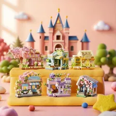 Đồ Chơi Lắp Ráp Ngôi Nhà Cửa Hàng Tiện Lợi, Xe Đẩy Mini - Đồ Chơi Mini 3D Trang Trí