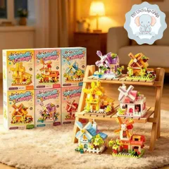 ComBo 6 Hộp Ngôi Nhà Cối Xay Gió Hoa Anh Đào - Đồ Chơi Ngôi Nhà Trang Trí Cho Bé