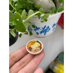 tô bún mãng gà mini bằng đất sét