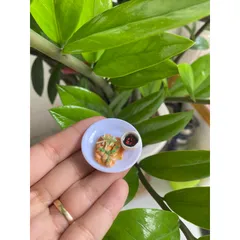 mô hình dĩa bột chiên mini bằng đất sét