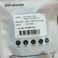 Dây cáp sạc 3 đầu DRAPOW CZ33 (L + C + M), sạc được iPhone 17 (P137357)