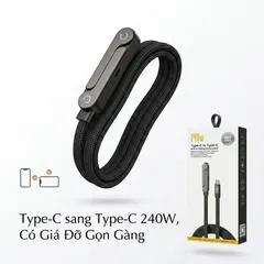 Cáp Sạc Nhanh C to C 240W dây dù, Kiêm Giá Đỡ Điện Thoại Gấp Gọn, công suất 60W ( hàng Amazon ) (P137007)