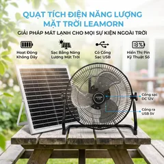 Quạt tích điện năng lượng mặt trời 12 inch LEAMORN / PD-108 (P134208)