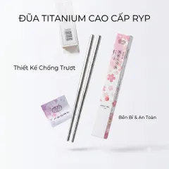 Đôi đũa Titanium thương hiệu RYP, Kháng khuẩn, siêu nhẹ, chống trơn, titan siêu bền (P134193)
