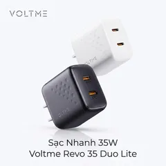 Củ Sạc Nhanh 35W Voltme Revo 35 Duo Lite | Sạc 2 Thiết Bị Cùng Lúc, 2 Cổng Type-C PD (P133937)
