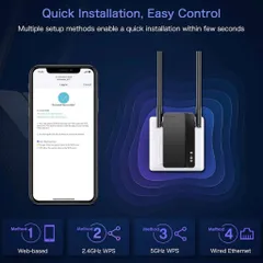 Bộ kích sóng WiFi 6 Rock Space AX1800 ( hàng Amazon Mỹ ) - có cổng LAN, phủ sóng nhà 140m2 (P133100)