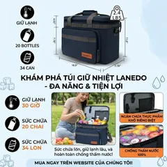 Túi đựng đồ hãng LANEDO, giữ nhiệt đi camping , bảo quản lạnh đồ uống LISA-1 bản nâng cấp Premium (P132633)