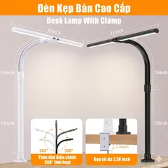 Đèn đọc sách TD01, đèn bàn hai đầu  ( Hàng Amazon ) (P125680)