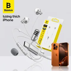 Tai nghe dây chân Type C BASEUS ANCOK - K1, dùng được iPhone 17, có Mic thu âm, hát karaoke online (P124107)