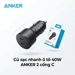 Củ sạc nhanh 40W ô tô ANKER 2 cổng USB-C (PD) - Ko hộp (P123788)