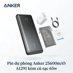 Pin dự phòng Anker 25600mAh A1291 sạc nhanh 87W - kèm củ sạc 65w + cáp C to C (P119133)