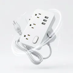Ổ điện đa năng ECS-US005, 3 ổ 220V + 3 cổng USB-A ( không hộp) (P109079)
