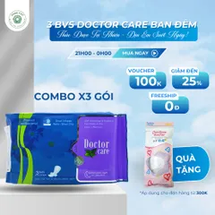 [COMBO 3 GÓI ] Băng vệ sinh thảo dược DOCTOR CARE ban đêm - siêu thấm hút, khô thoáng, an toàn có mùi thơm nhẹ