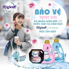 NƯỚC GIẶT HYGIENE CAN 2.8L  - vừa giặt vừa xả, giữ màu quần áo luôn tươi mới và lưu lại mùi hương nhẹ nhàng