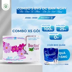 SÉT 5 GÓI Băng vệ sinh thảo dược DOCTOR CARE ban ngày 8 miếng- hương bạc hà, siêu thấm hút, khô thoáng, an toàn sử dụng