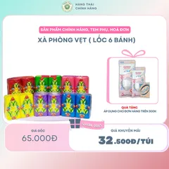 XÀ PHÒNG VẸT ( LỐC 6 BÁNH) - nhẹ nhàng làm sạch bụi bẩn, bã nhờn trên da, đồng thời giúp dưỡng trắng và nuôi dưỡng da
