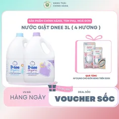 NƯỚC GIẶT DNEE 3L  - Hương thơm nhẹ nhàng mát dịu giúp quần áo bé yêu luôn thơm tho cả ngày