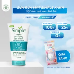 Sữa rửa mặt Simple xanh dương Purifying Gel Wash cho da dầu mụn 150ml