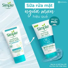 Sữa rửa mặt Simple xanh dương Purifying Gel Wash cho da dầu mụn 150ml