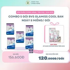[COMBO 5 GÓI] - Băng vệ sinh thảo dược GLAMISS COOL ban ngày - hương bạc hà, siêu thấm hút, khô thoáng, an toàn sử dụng
