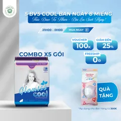 [COMBO 5 GÓI] - Băng vệ sinh thảo dược GLAMISS COOL ban ngày - hương bạc hà, siêu thấm hút, khô thoáng, an toàn sử dụng