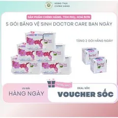 [Mua 5 BAN NGÀY tặng 2 hàng ngày] Băng vệ sinh thảo dược Doctor Care siêu mỏng, siêu thấm, chống tràn tuyệt đói