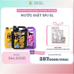 NƯỚC GIẶT SPJ 5L ĐEN, TÍM, CAM  -giúp làm mềm, tơi xốp sợi vải, chăm sóc và lưu hương giúp quần áo luôn ngát hương thơm.