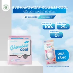 Băng vệ sinh thảo dược GLAMISS COOL hàng ngày - hương bạc hà, siêu thấm hút, khô thoáng, an toàn sử dụng [20 miếng]