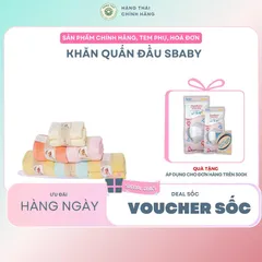 Khăn quấn đầu Sbaby  hoàn toàn từ nguyên liệu tự nhiên, kháng khuẩn tốt, an toàn cho làn da, không bị xù lông