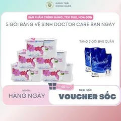 COMBO 5 GÓI Băng vệ sinh thảo dược Doctor Care ban ngày tặng 2 gói BVS quần