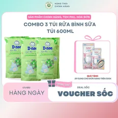 Combo 3 túi rửa bình sữa Dnee 600ml