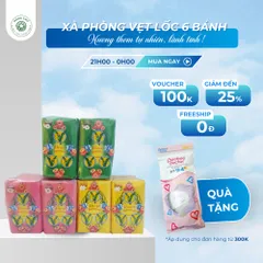 XÀ PHÒNG VẸT (LỐC 6 BÁNH) - nhẹ nhàng làm sạch bụi bẩn, bã nhờn trên da,giúp dưỡng trắng và dưỡng mềm da.