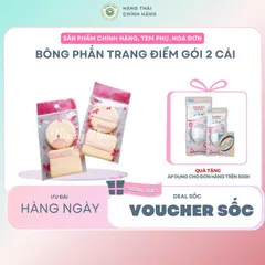 Bông phấn trang điểm gói 2 cái