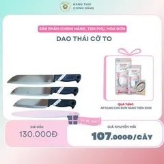 Dao cán gỗ kiwi thái lan chính hãng, chuyên dùng thái thịt, gọt rau củ vô cùng tiện lợi, không gỉ, siêu bền - Nhiều size