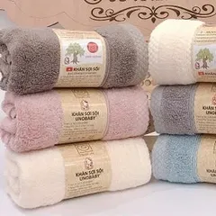 Khăn mặt cotton S'BABY 28x50cm chiết xuất từ nguyên liệu tự nhiên, mềm mại, dày siêu thấm hút, không xù lông