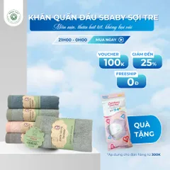 Khăn quấn đầu thấm hút tốt - sợi tre S'BABY 36x86cm hoàn toàn từ sợi tự nhiên, kháng khuẩn tốt, an toàn cho làn da