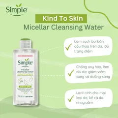 Nước tẩy trang Simp le 200ml - Làm Sạch Trang Điểm và Cấp Ẩm