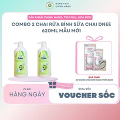 Combo 2 chai rửa bình sữa chai Dnee 620ml mẫu mới