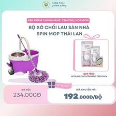 Bộ xô chổi lau sàn nhà Thái Lan chính hãng, hàng cao cấp, chổi lau nhà thông minh tự vắt, vô cùng tiện dụng