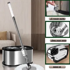 Bộ xô chổi nhựa quét nhà đa năng Thỗ Nhị Kì, thiết kế từ nhựa cao cấp chắc chắn, giúp quét dọn dễ dàng, tiện lợi