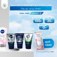 SỮA RỬA MẶT NIVEA Thái nam và nữ - Dưỡng da mặt sáng mịn, làm sạch sâu, phù hợp cho nam và nữ, sản phẩm chăm sóc da