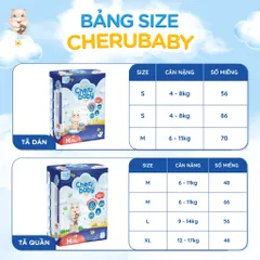 Bỉm dán cho bé CheruBaby S86 thấm hút nhanh chống tràn dành cho bé 4-8kg bịch 86miếng an toàn cho bé