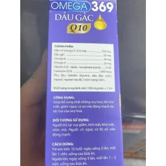 OMEGA 369 DẦU GẤC Q10 vitamin e Bổ Não, Tăng Cường Thị Lực, Giảm Nguy Cơ Mắc Bệnhh Tim Mạch viên nviên