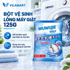 Bột Vệ Sinh Lồng Máy Giặt Dạng Gói – Hỗ Trợ Tẩy Cặn Bẩn, Mốc Gioăng Cao Su, Khử Mùi Và Làm Sạch Máy Giặt