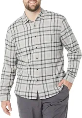 Áo sơ mi Nam Essentials nỉ dài tay Amazon - size S Mỹ (M Việt Nam) màu Gray/ Black -B08X58QQK2 (P107081)