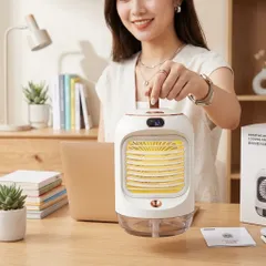 Quạt tích điện để bàn phun sương RD22 , có màn hình , xoay 90 độ, đèn ngủ (P9003)