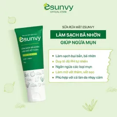 Sữa Rửa Mặt Esunvy Giúp Kiểm Soát Bã Nhờn Sạch Mụn Dùng Cho Mọi Loại Da Tuýp 50gCombo 2