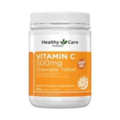 Viên nhai vitamin C Healthy Care 500mg của Úc - Tăng cường sức đề kháng và làm đẹp da cho trẻ em và người lớn, vị cam tự nhiên, không đường. 822506